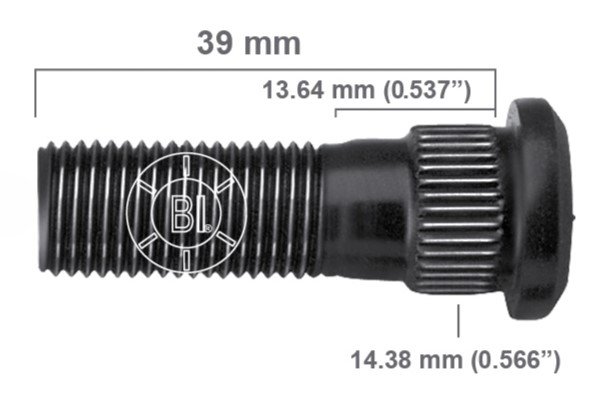 Artículo BIRLO RUEDA DERECHA M12-1.25X39.000 (1.54IN) BR40-008RP H44-163 4163-R de nuestra sub línea PERNO AGRICOLA referente a la línea automotriz